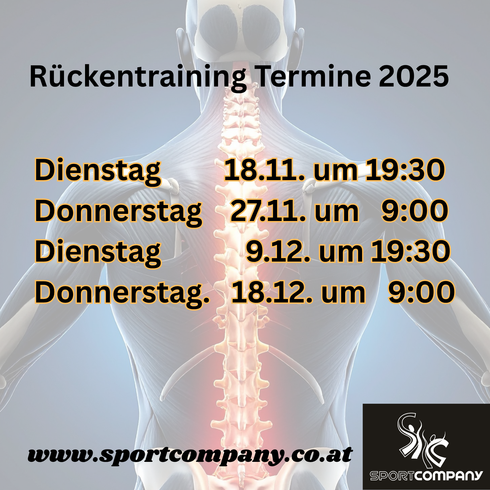 Rückentraining Termine 2026